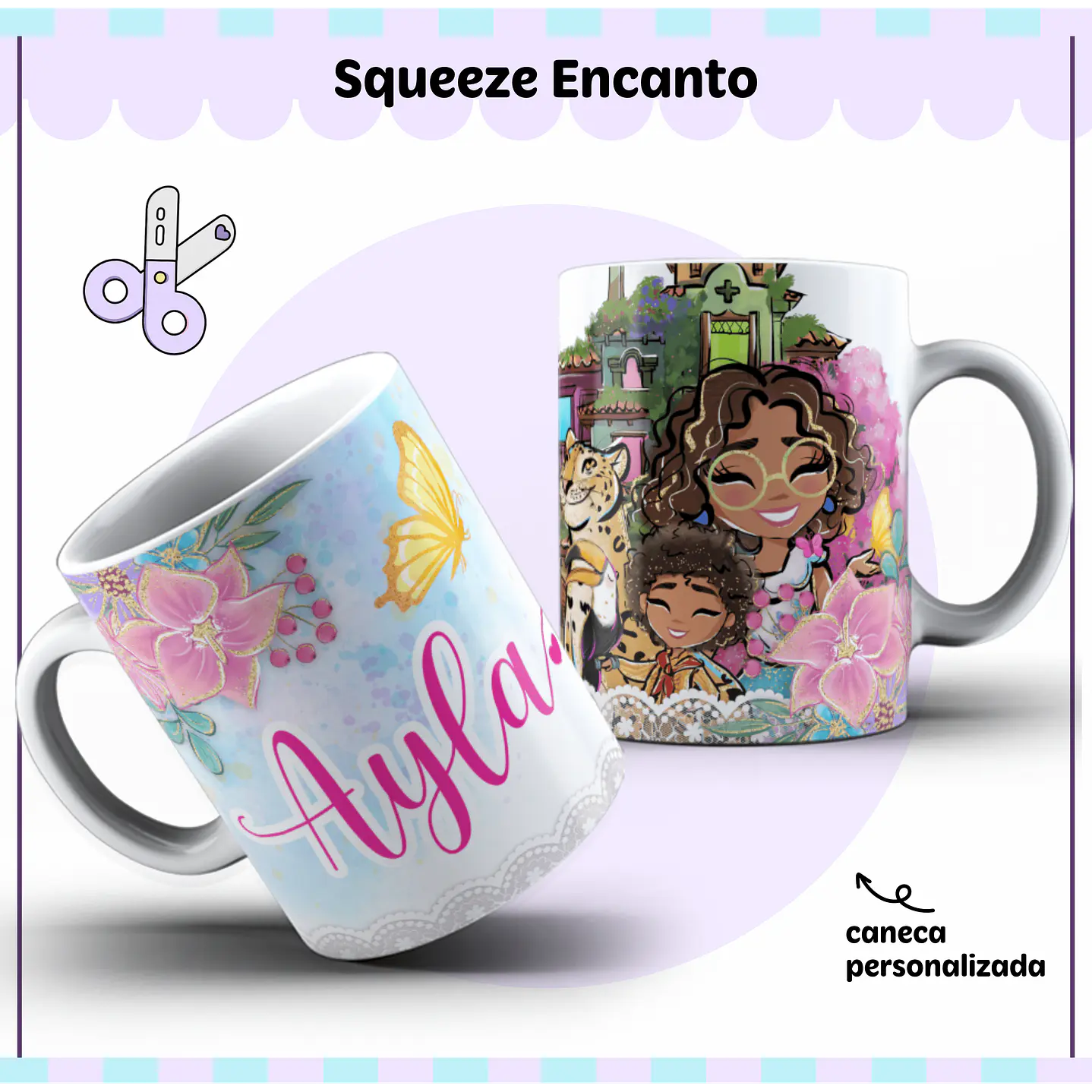 Arquivo de Corte Etiqueta Escolar Encanto 2 3