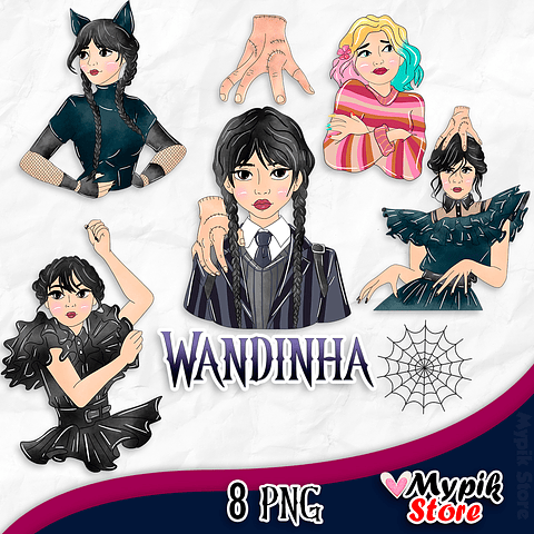 Kit Digital Wandinha PNG 