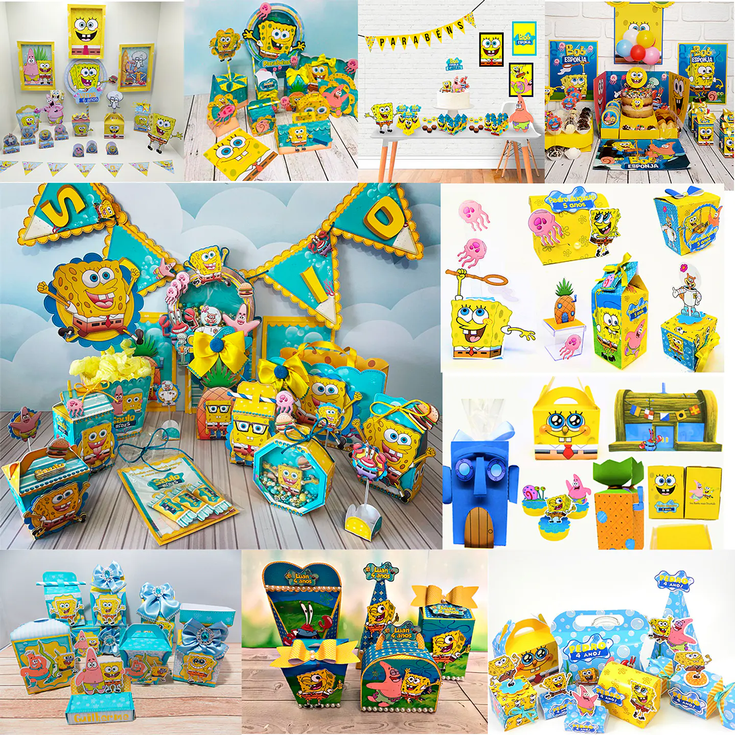 Pack 10 Kits Arquivo de Corte Bob Esponja 1
