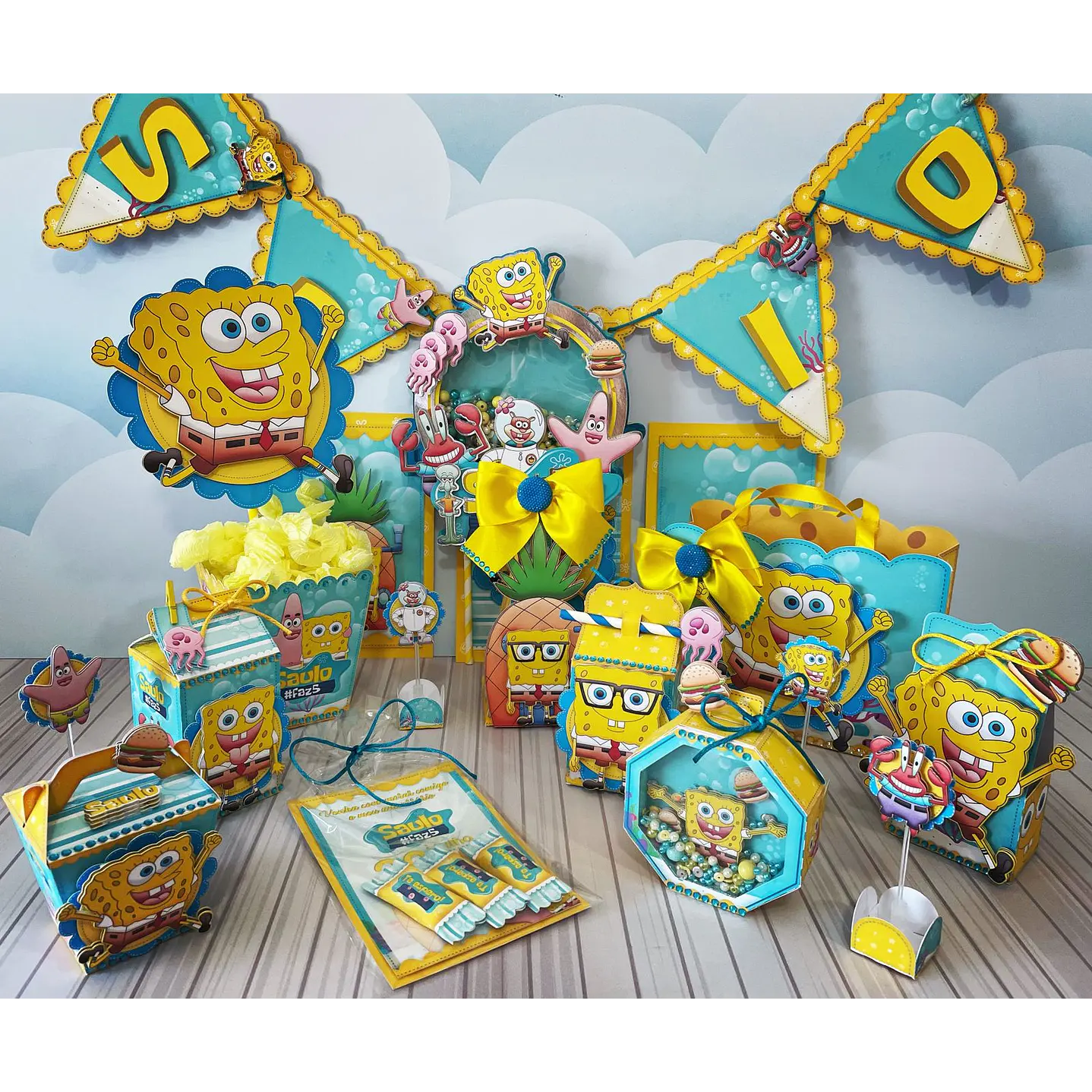 Pack 10 Kits Arquivo de Corte Bob Esponja 3