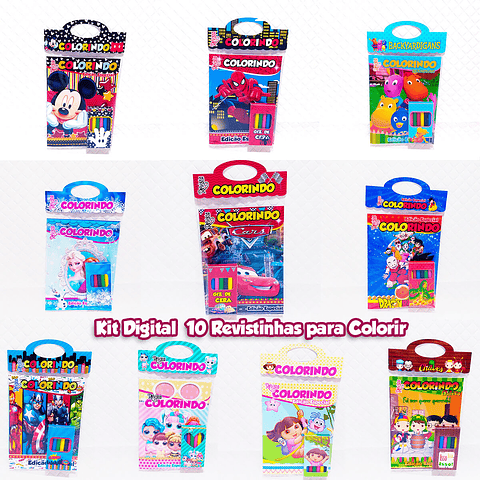 Arquivo de Corte 10 Revistinhas para Colorir 