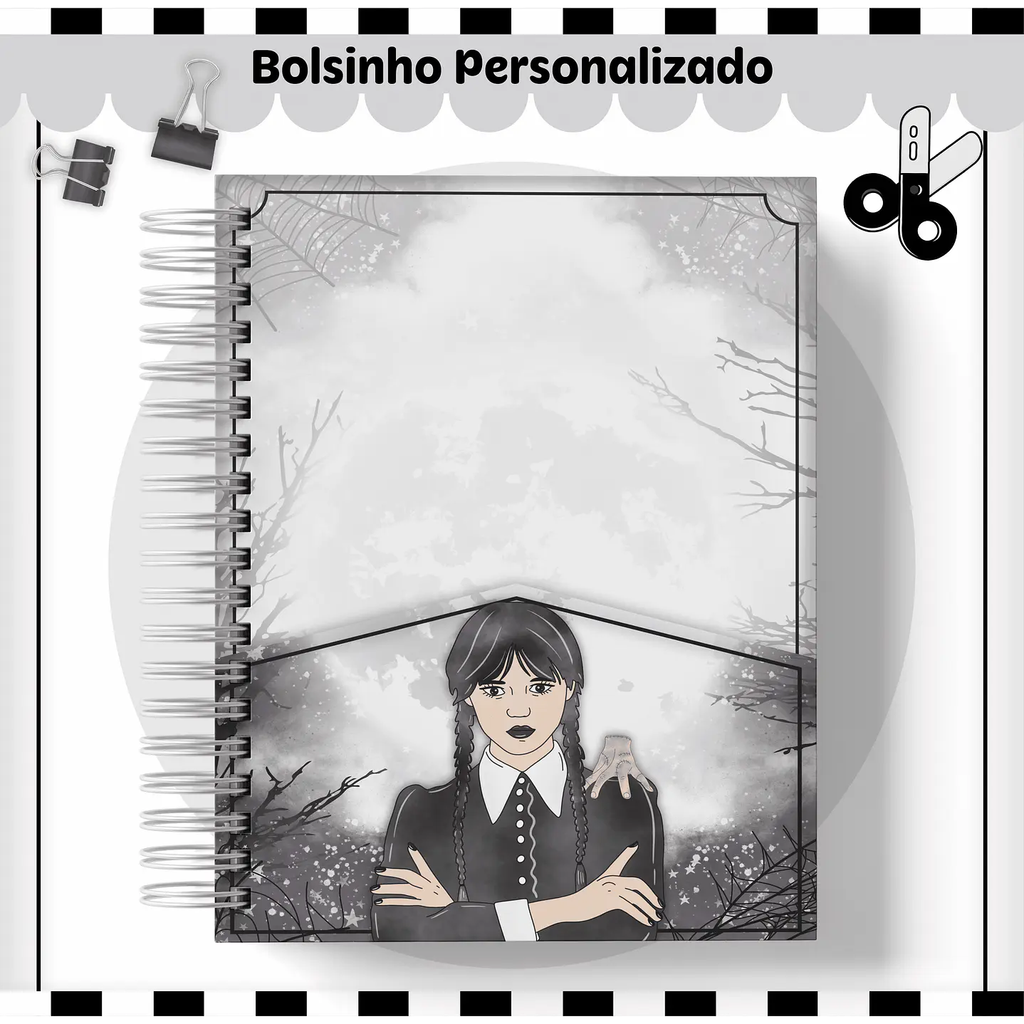 Kit Digital Encadernação Wandinha  11