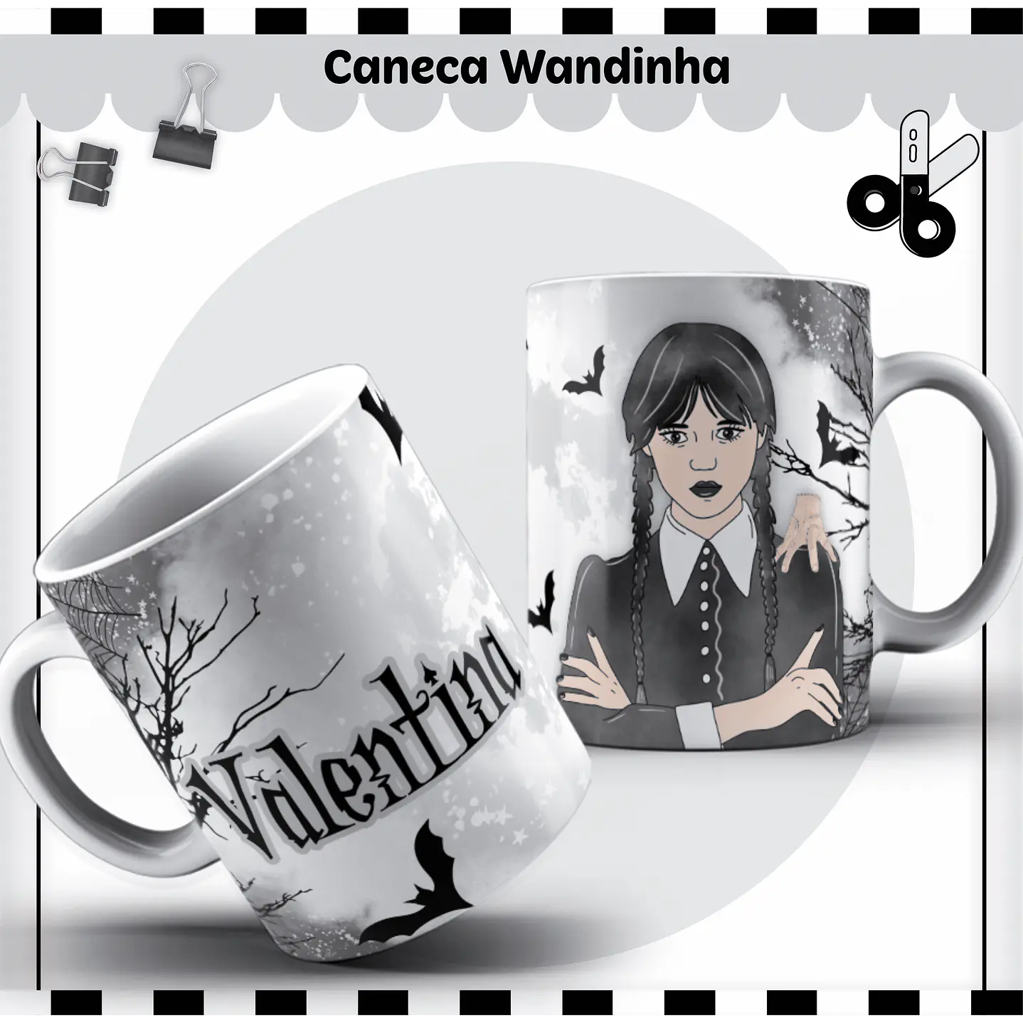 Kit Digital Encadernação Wandinha  5