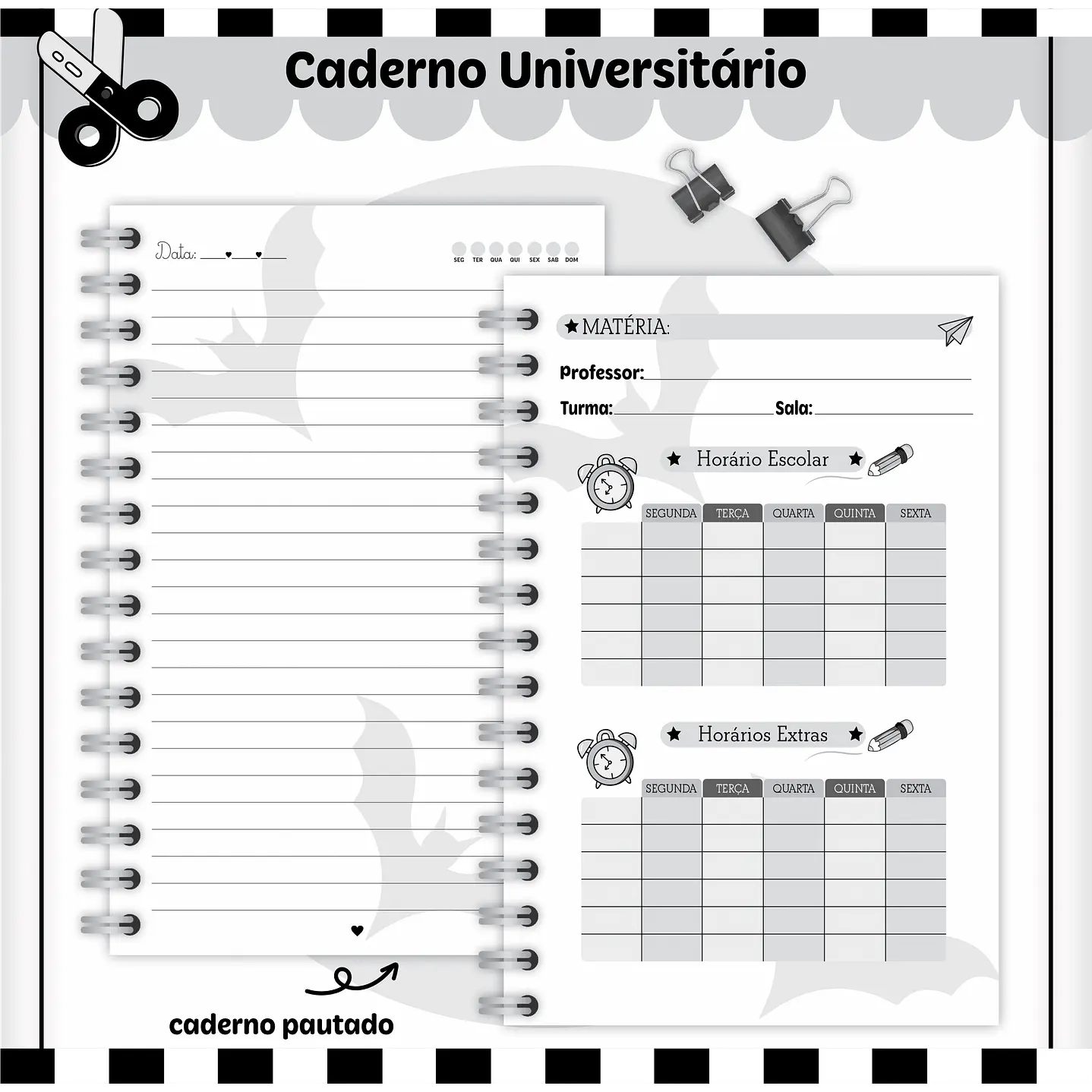 Kit Digital Encadernação Wandinha  7