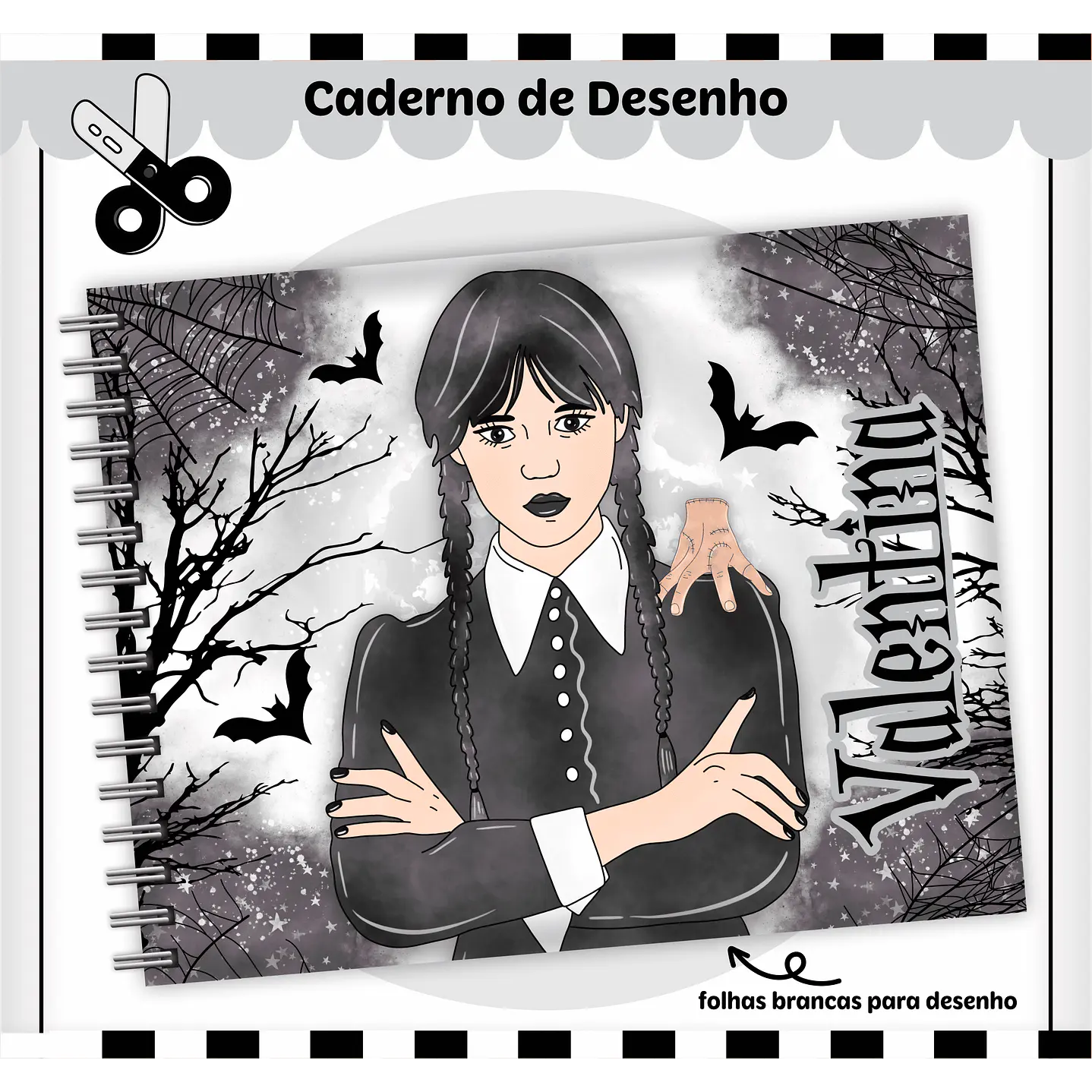 Kit Digital Encadernação Wandinha  9