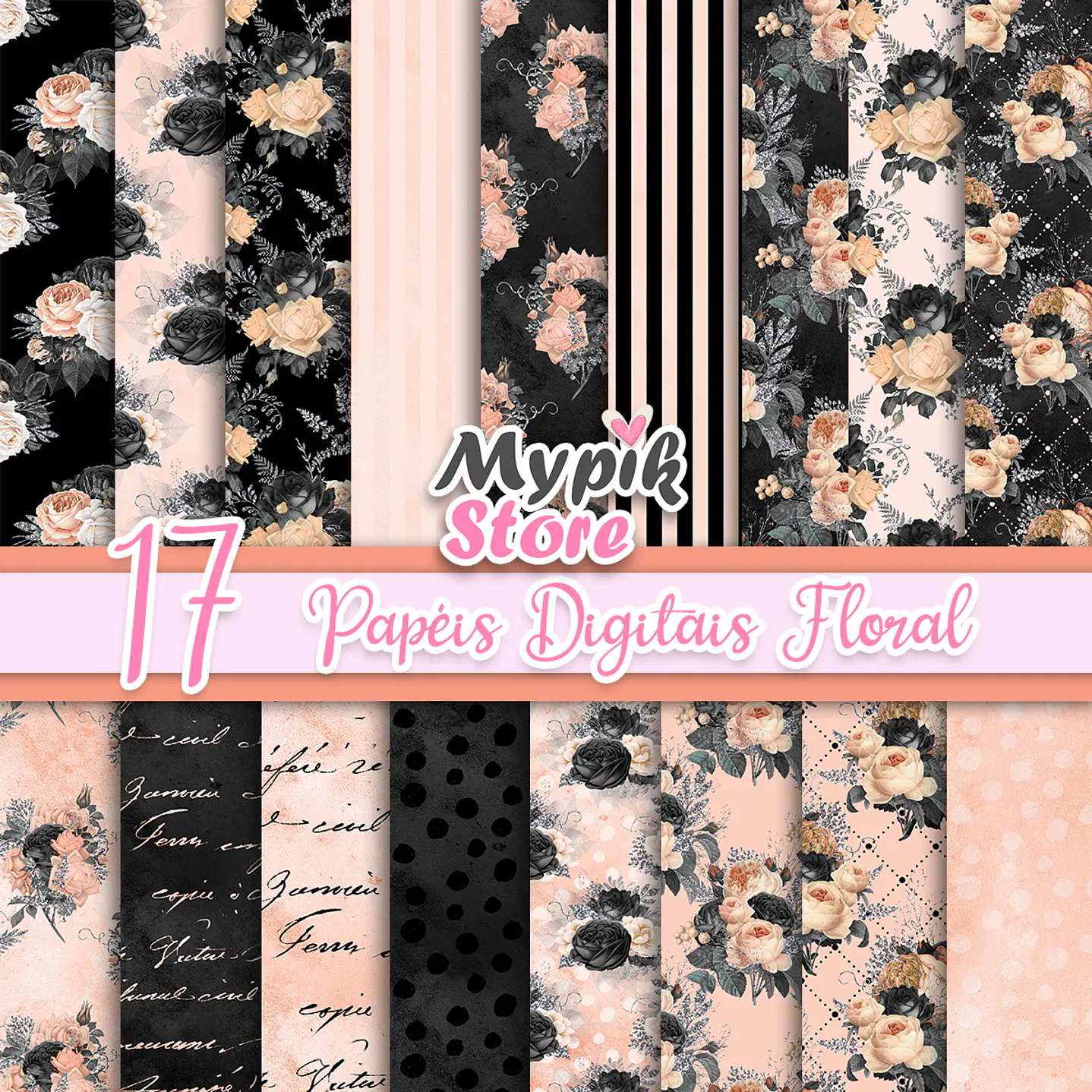 Kit Papeis Digitais Floral 1