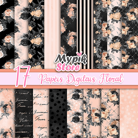 Kit Papeis Digitais Floral
