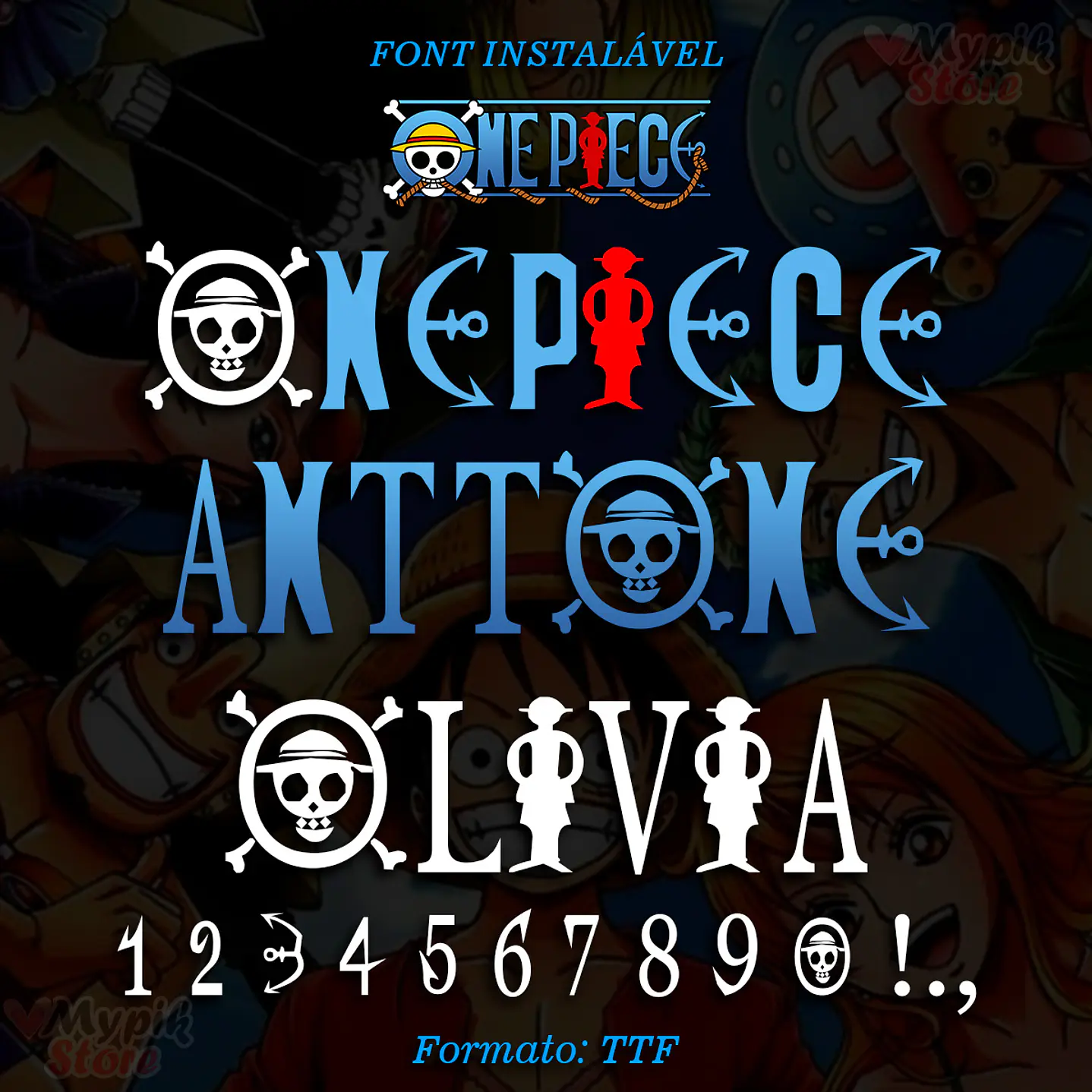 Kit Digital Fonte Instalável One Piece  1