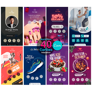 40 Templates Cartões Interativos Editáveis com Canva