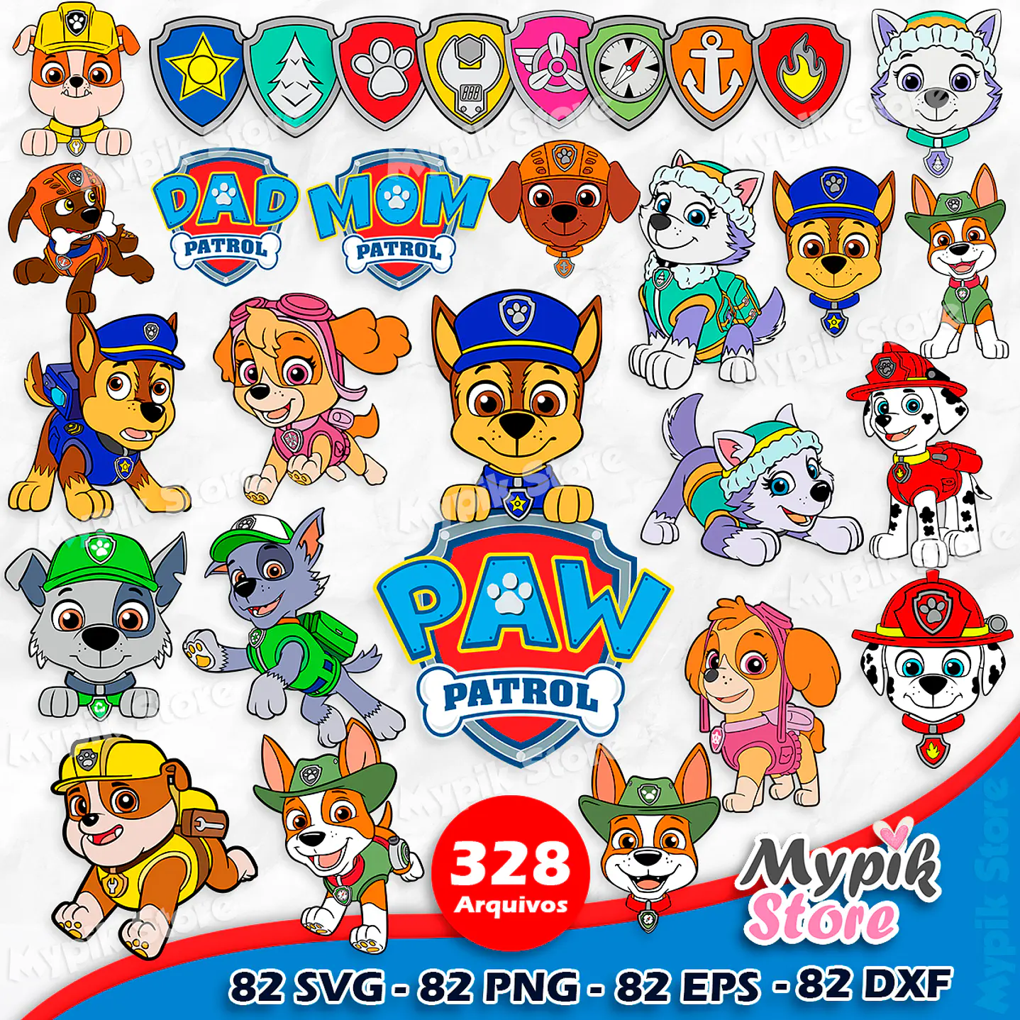 Kit Digital Patrulha Canina Vetor SVG e PNG 1