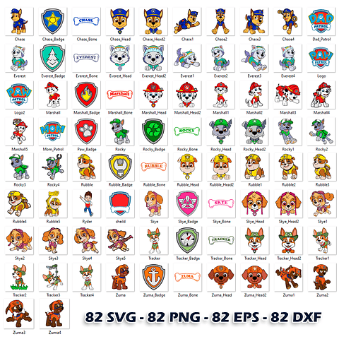 Kit Digital Patrulha Canina Vetor SVG e PNG