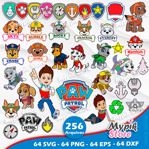 Kit Digital Patrulha Canina Vetor SVG e PNG - 2