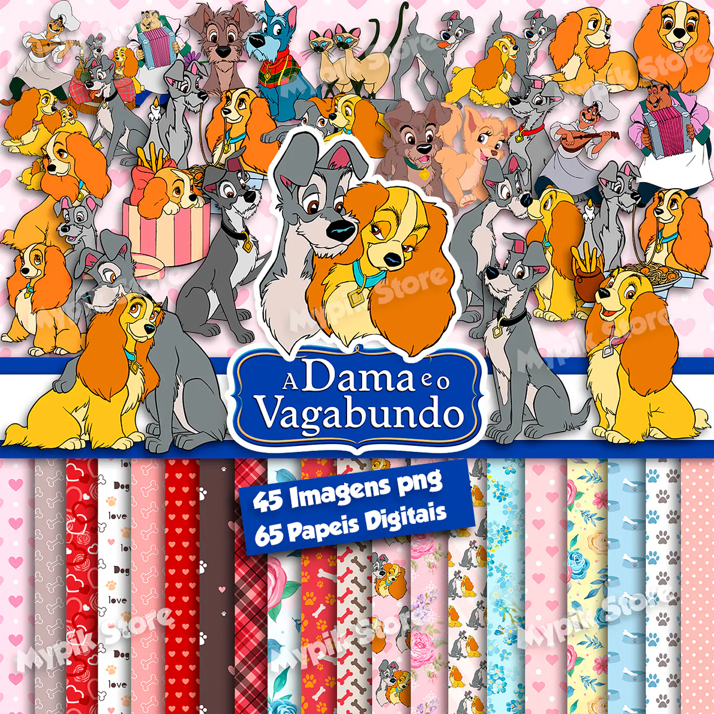 Kit Digital A Dama e o Vagabundo Imagens PNG 1