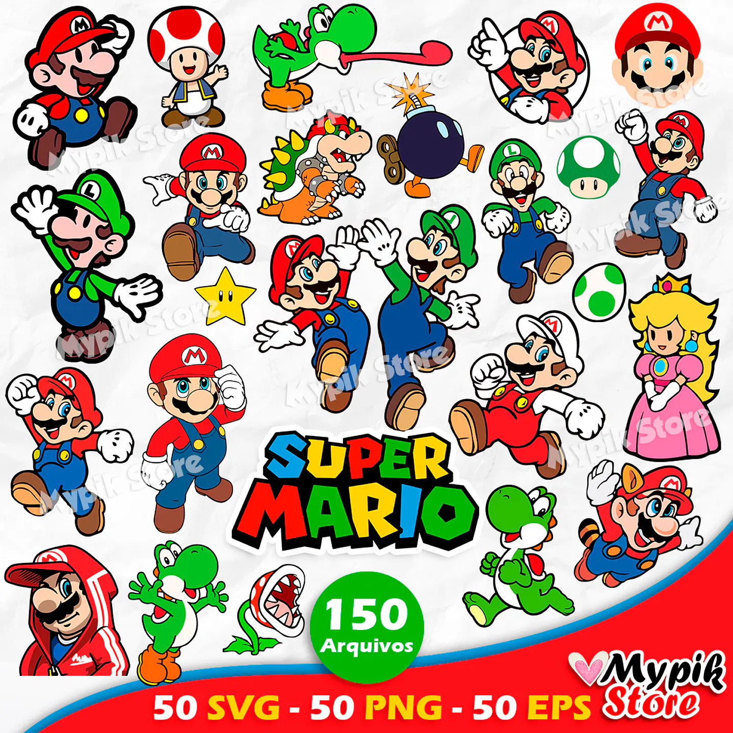 Kit Digital Super Mario Vetor SVG e PNG 1