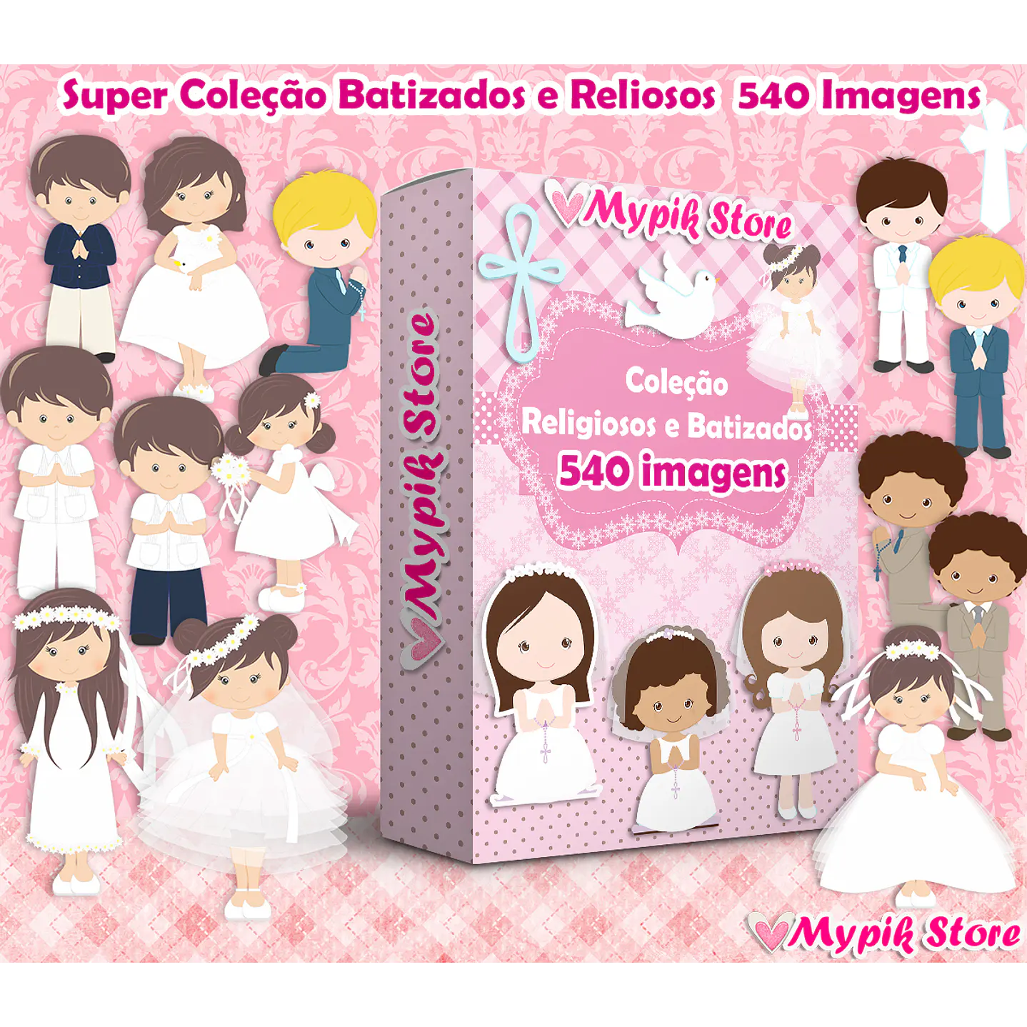 Super Coleção Kit Digital Batizado e Religiosos 520 Imagens 1