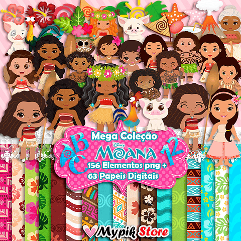 Super Kit Digital Moana Cute Scrapbook