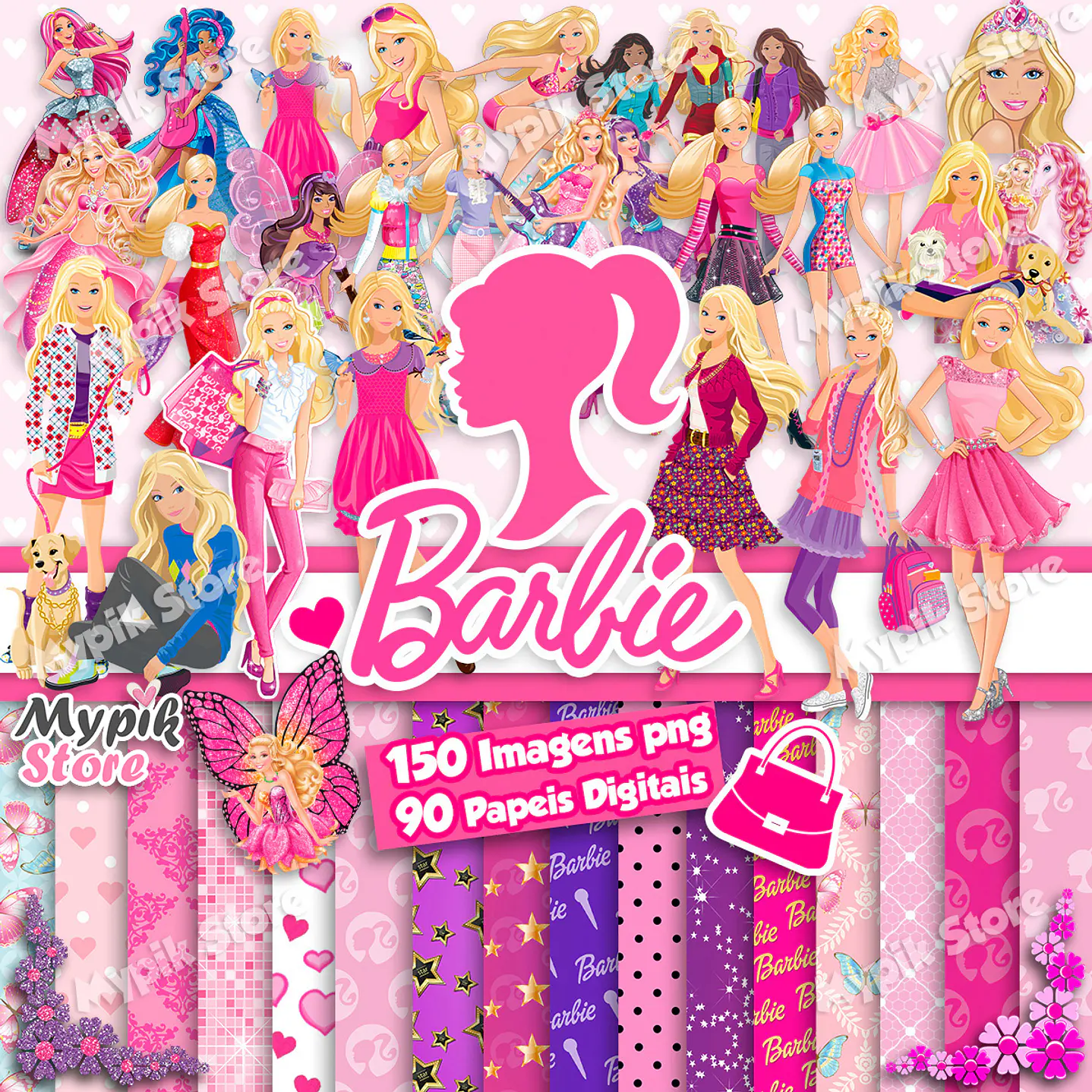 Super Kit Digital Barbie Imagens PNG 1