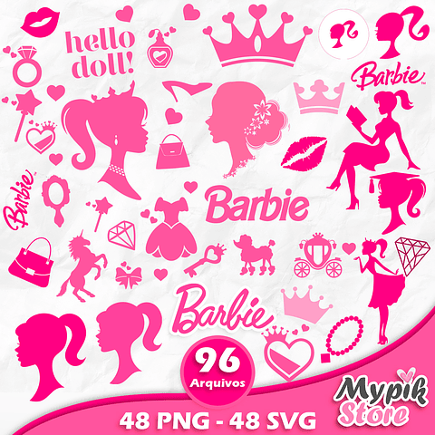 ﻿Kit Digital Barbie PNG e SVG