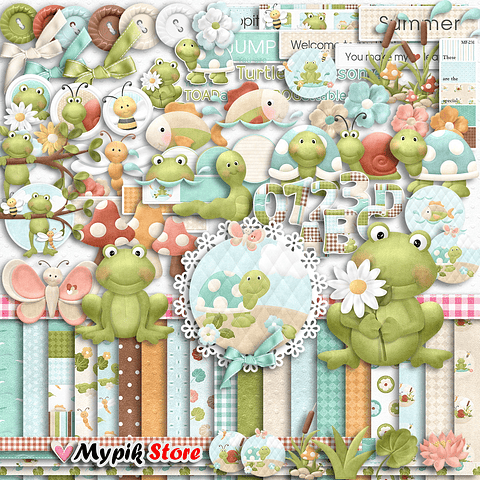 Kit digital de jardín encantado azul 04