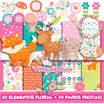 Kit Digital Floresta encantada Floral