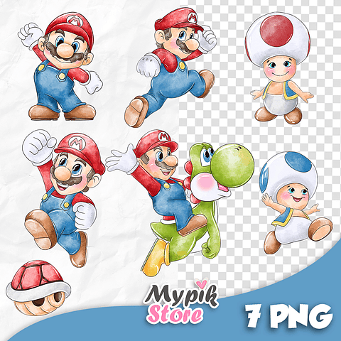 Kit Digital Super Mario Aquarela 