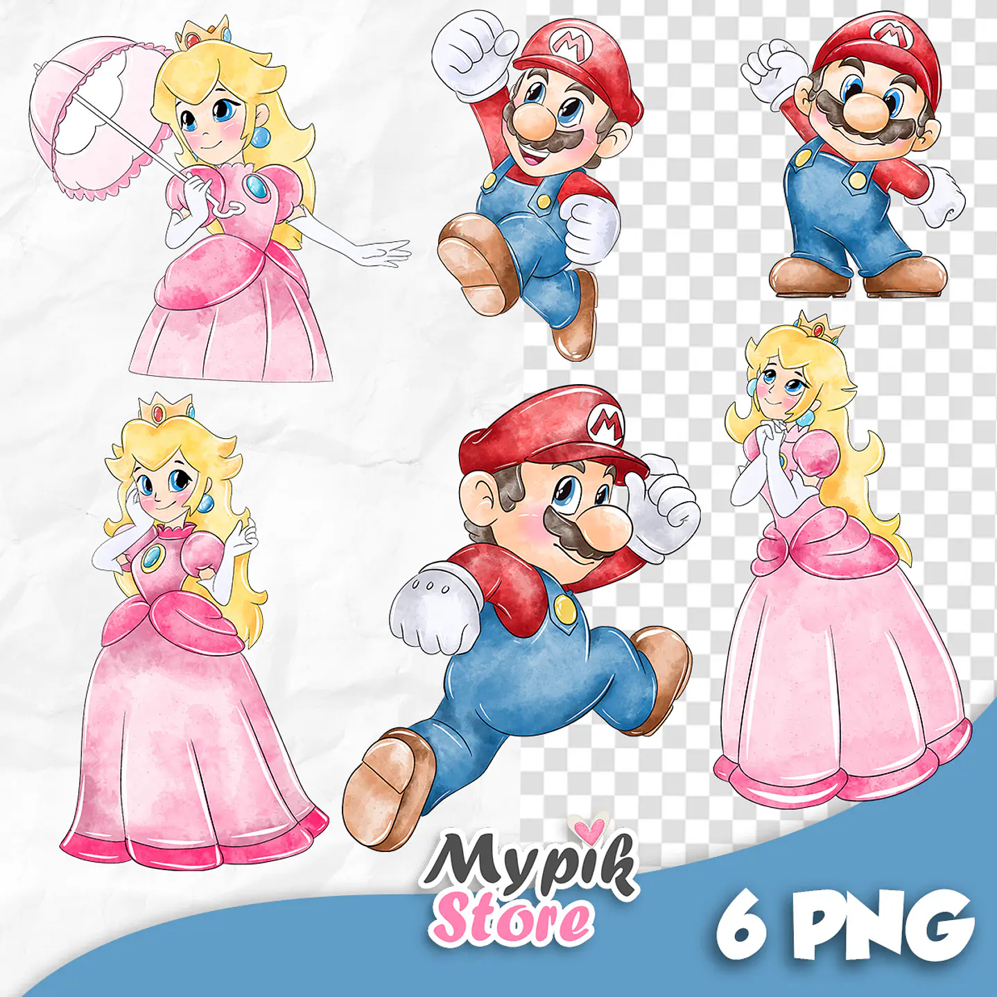Kit Digital Super Mario e Princesa Aquarela  1
