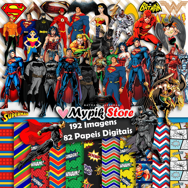 Kit de Scrapbook Super Digital Justice League
