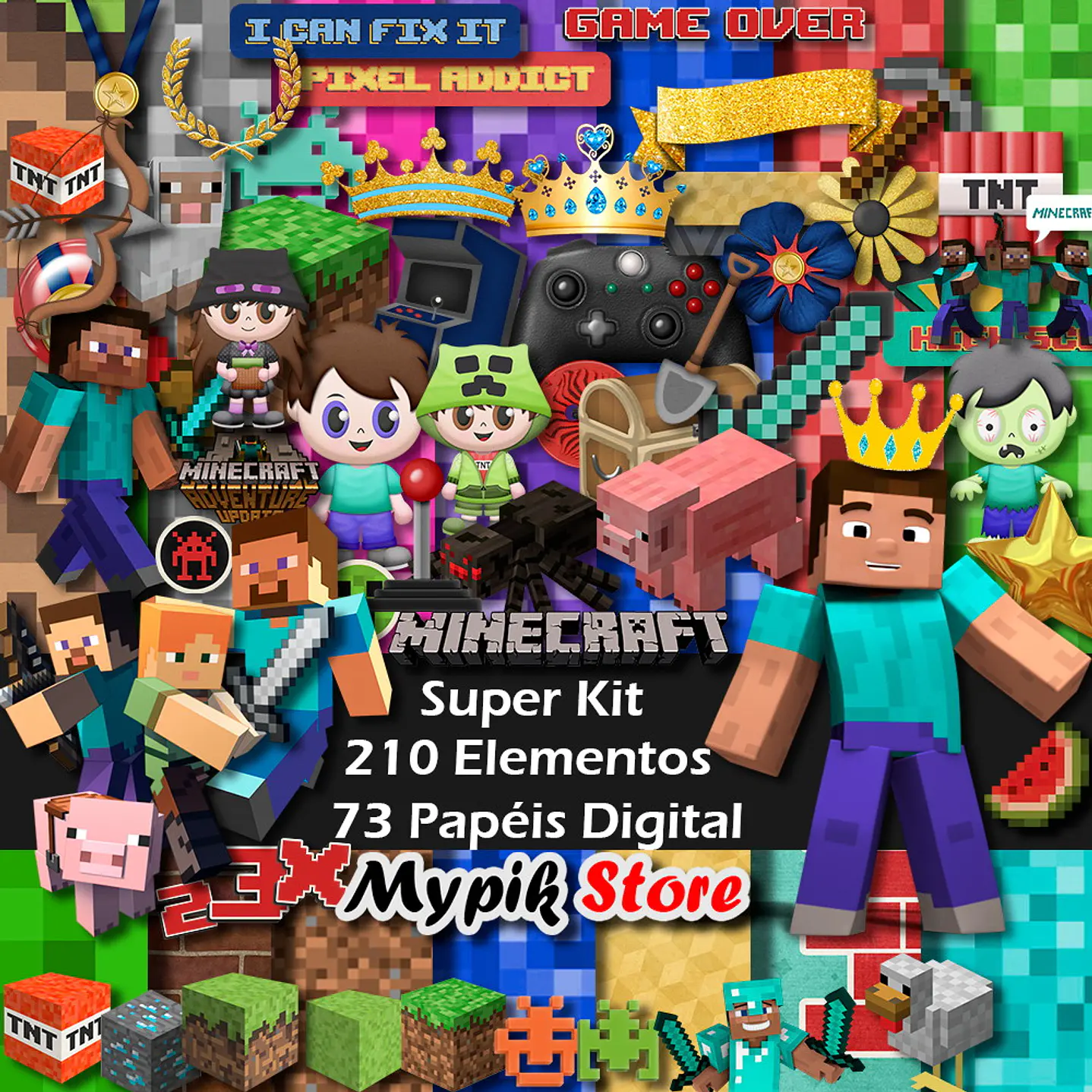 Kit Digital Minecraft Completo - Scrapbook 1