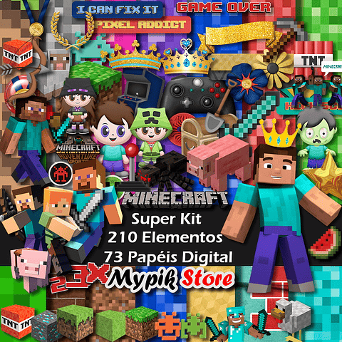 Kit completo de Minecraft Digital - Scrapbook