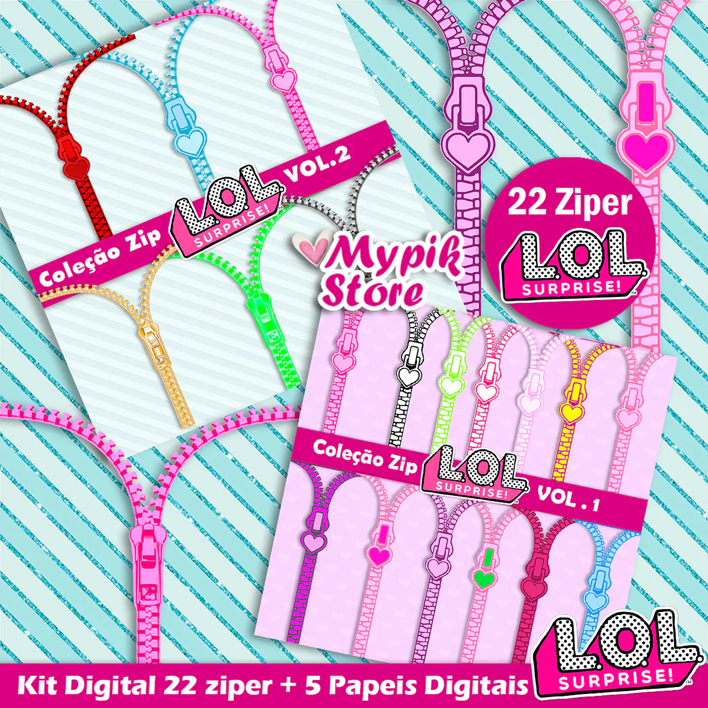 Kit digital sorpresa Super Ziper LOL - Scrapbook 1