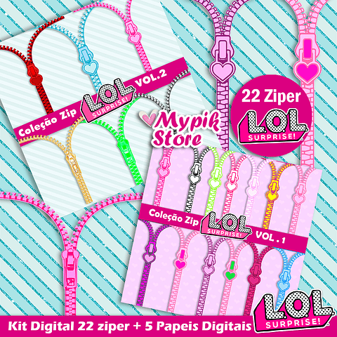 Super Kit Digital Ziper LOL Surprise - Scrapbook