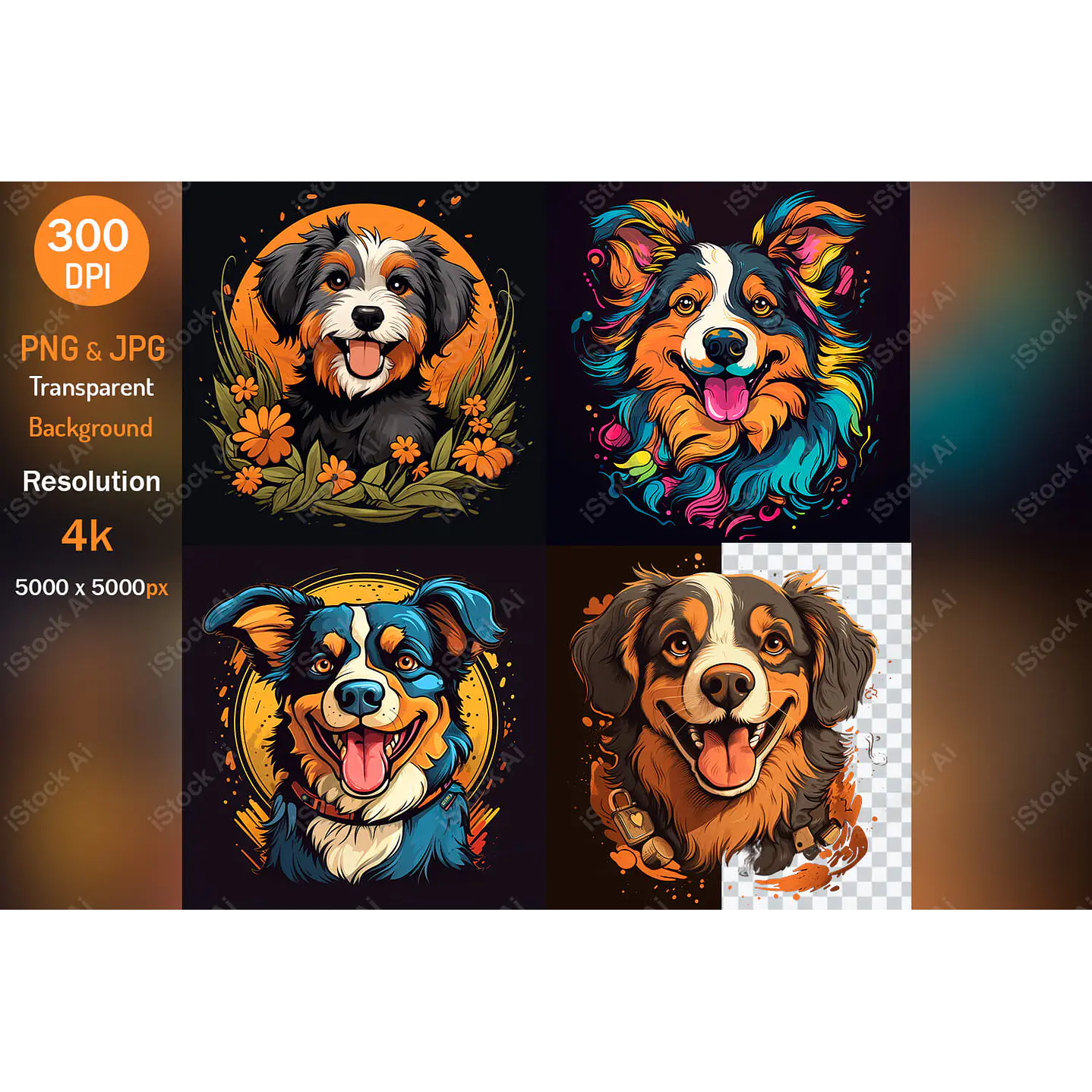 Arte PNG para camiseta com um mascote de cachorro 1