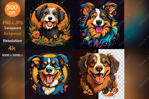 Arte PNG para camiseta com um mascote de cachorro
