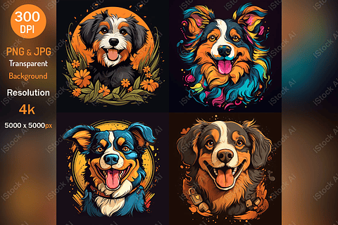 Arte PNG para camiseta com um mascote de cachorro