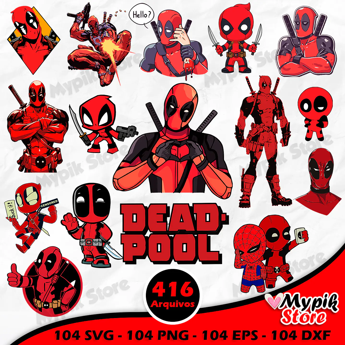 Ultra Kit Digital Deadpool Vetorizado SVG e PNG 1