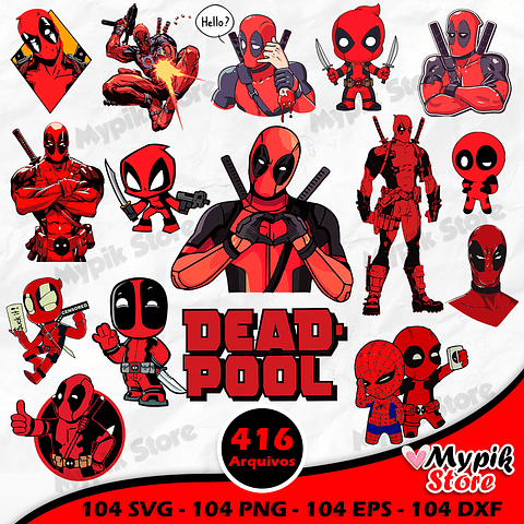 Ultra Kit Digital Deadpool Vetorizado SVG e PNG