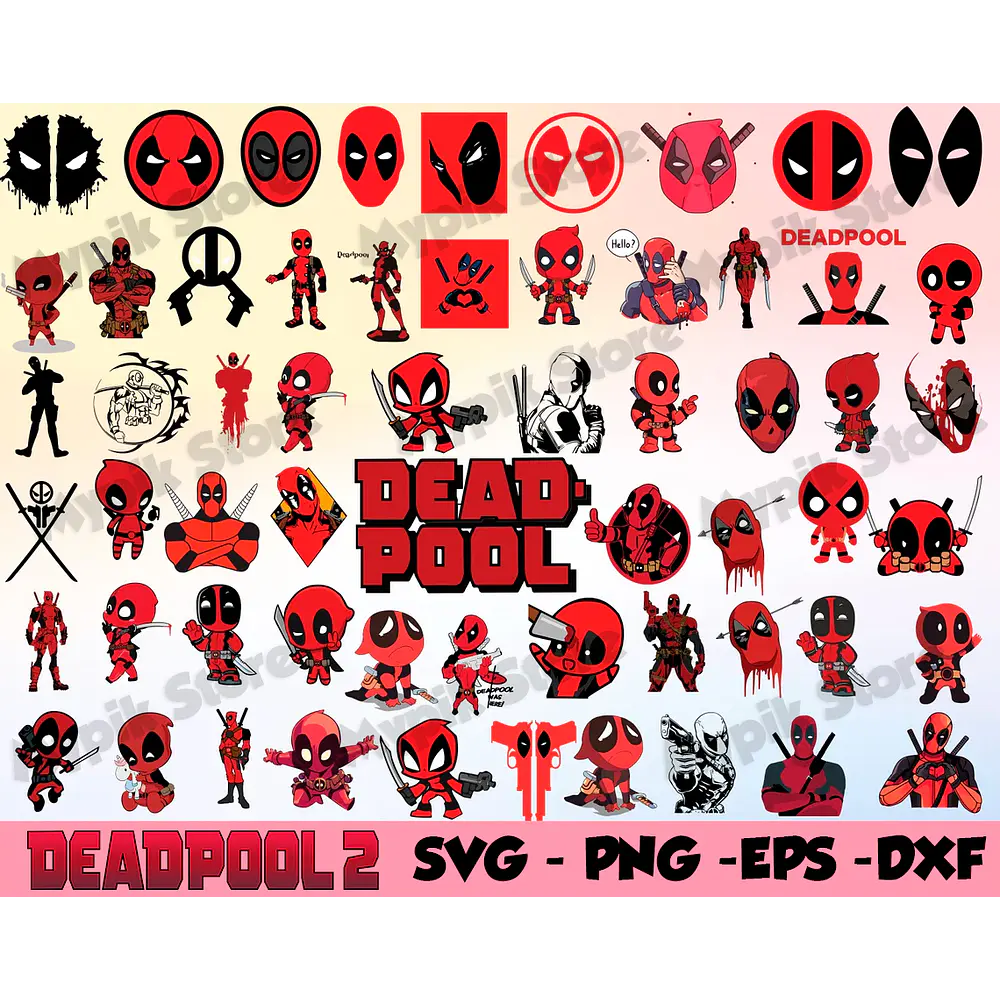 Pack Digital Deadpool Vetorizado SVG, PNG, EPS -Baixar Agora
