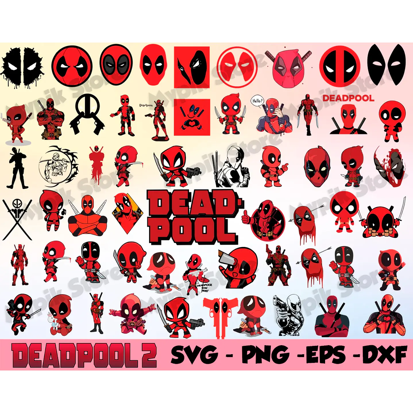 Ultra Kit Digital Deadpool Vetorizado SVG e PNG 2
