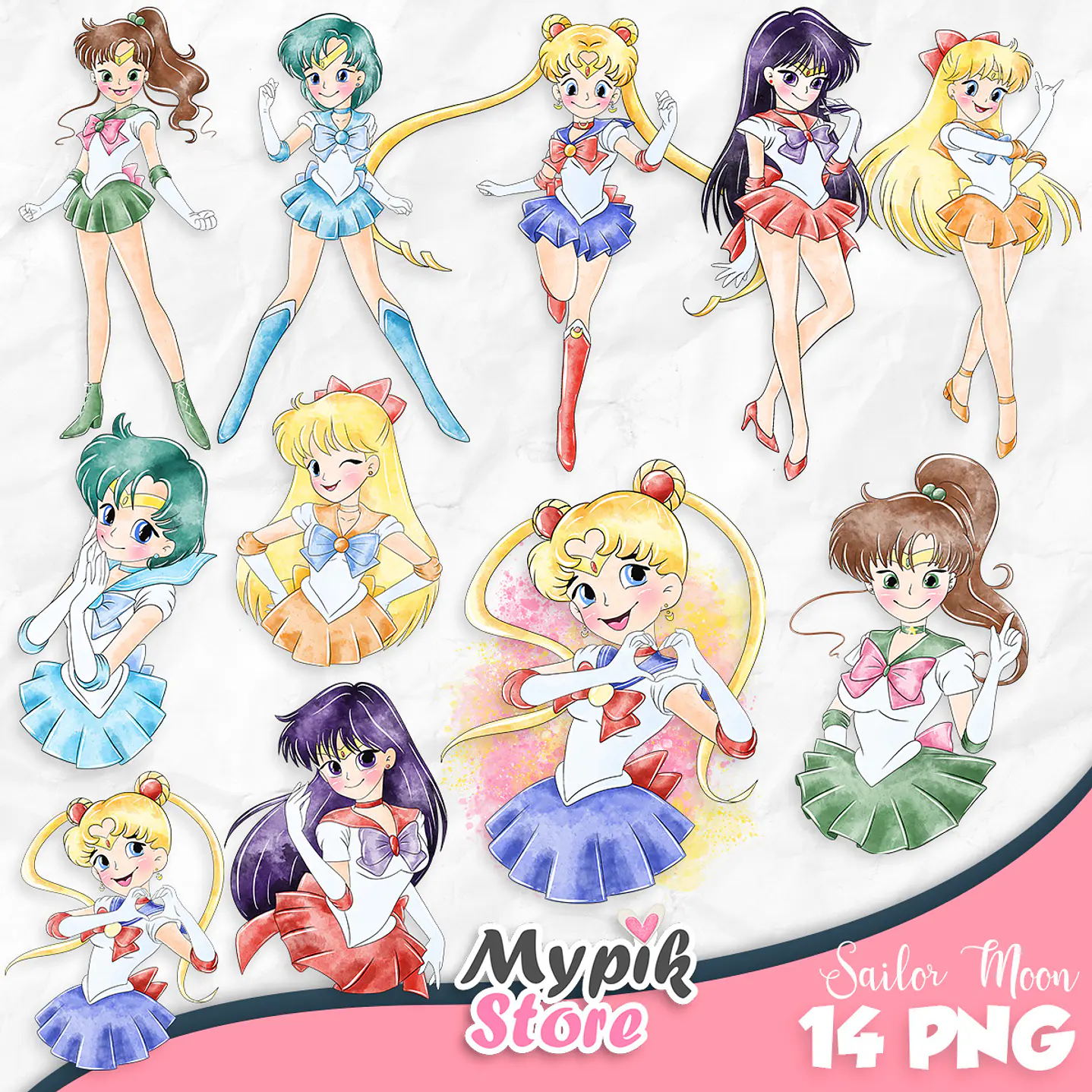 Kit Digital Sailor Moon Aquarela 1