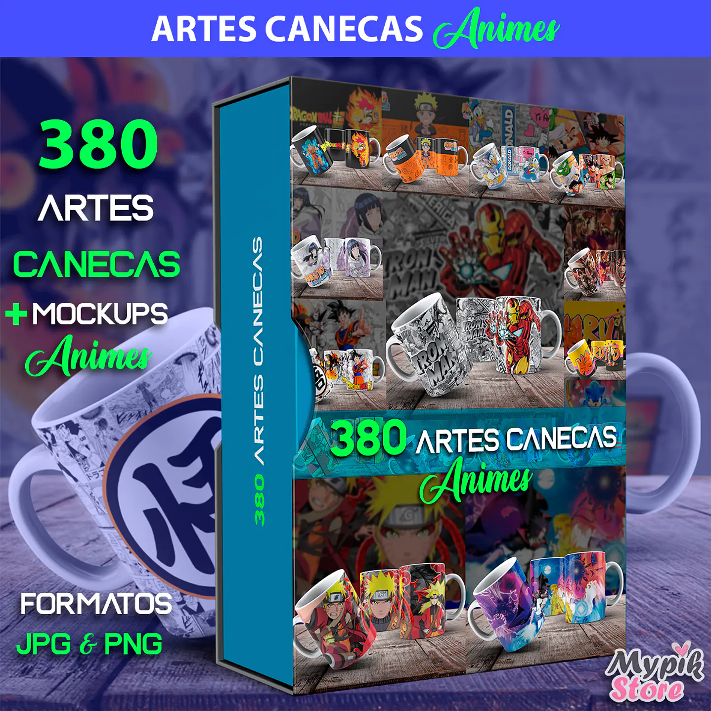 Ultra Pack Digital Artes Prontas para Canecas Animes  1