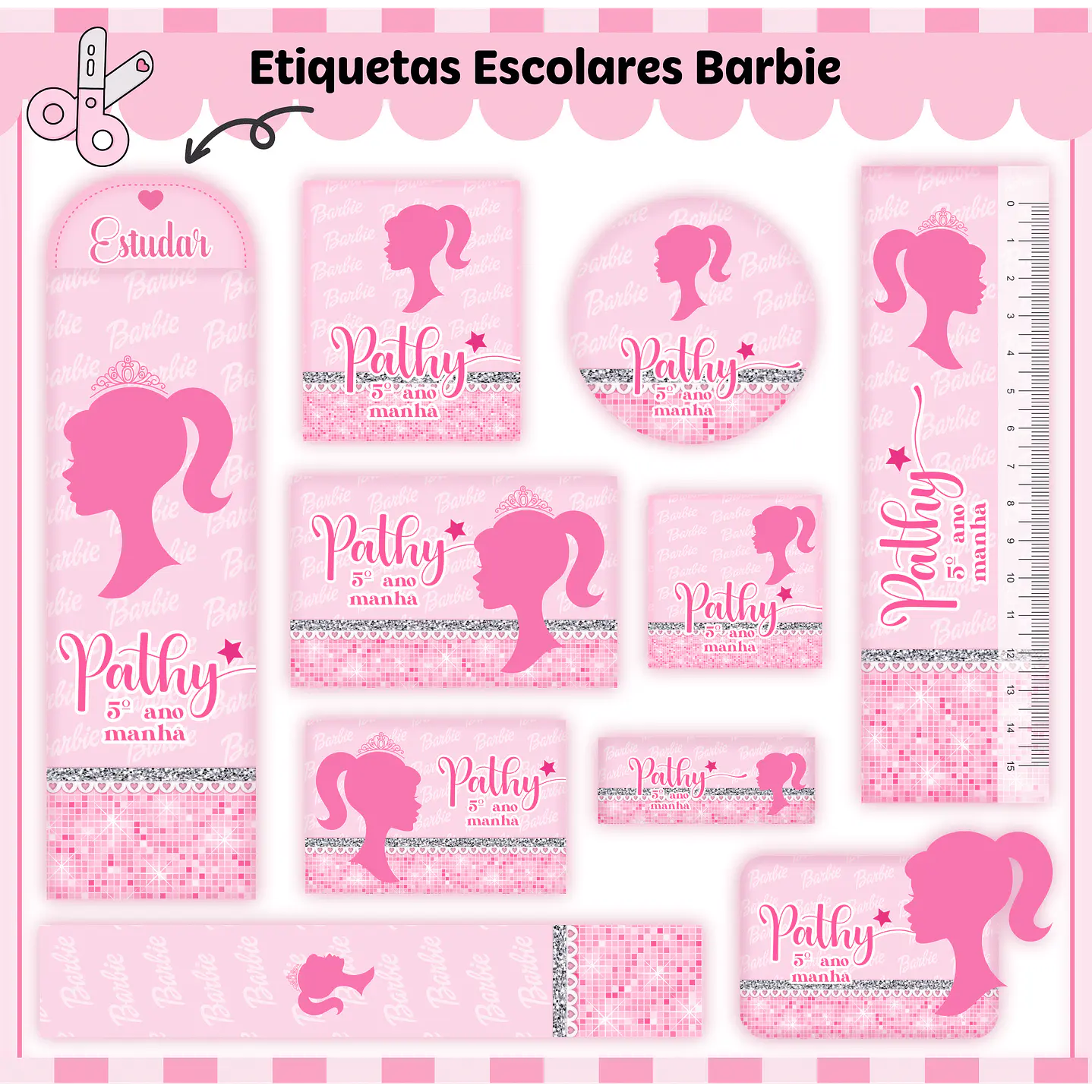 Kit Digital Encadernação Barbie Completo 2