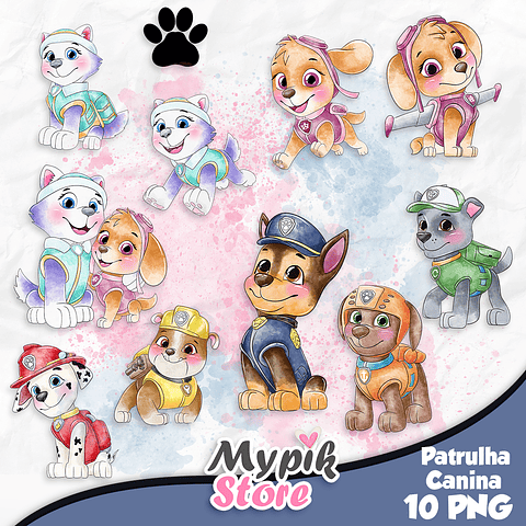 Kit Digital Patrulha Canina Aquarela 