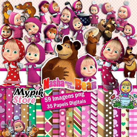 Super Kit Digital Imágenes Masha y el Oso