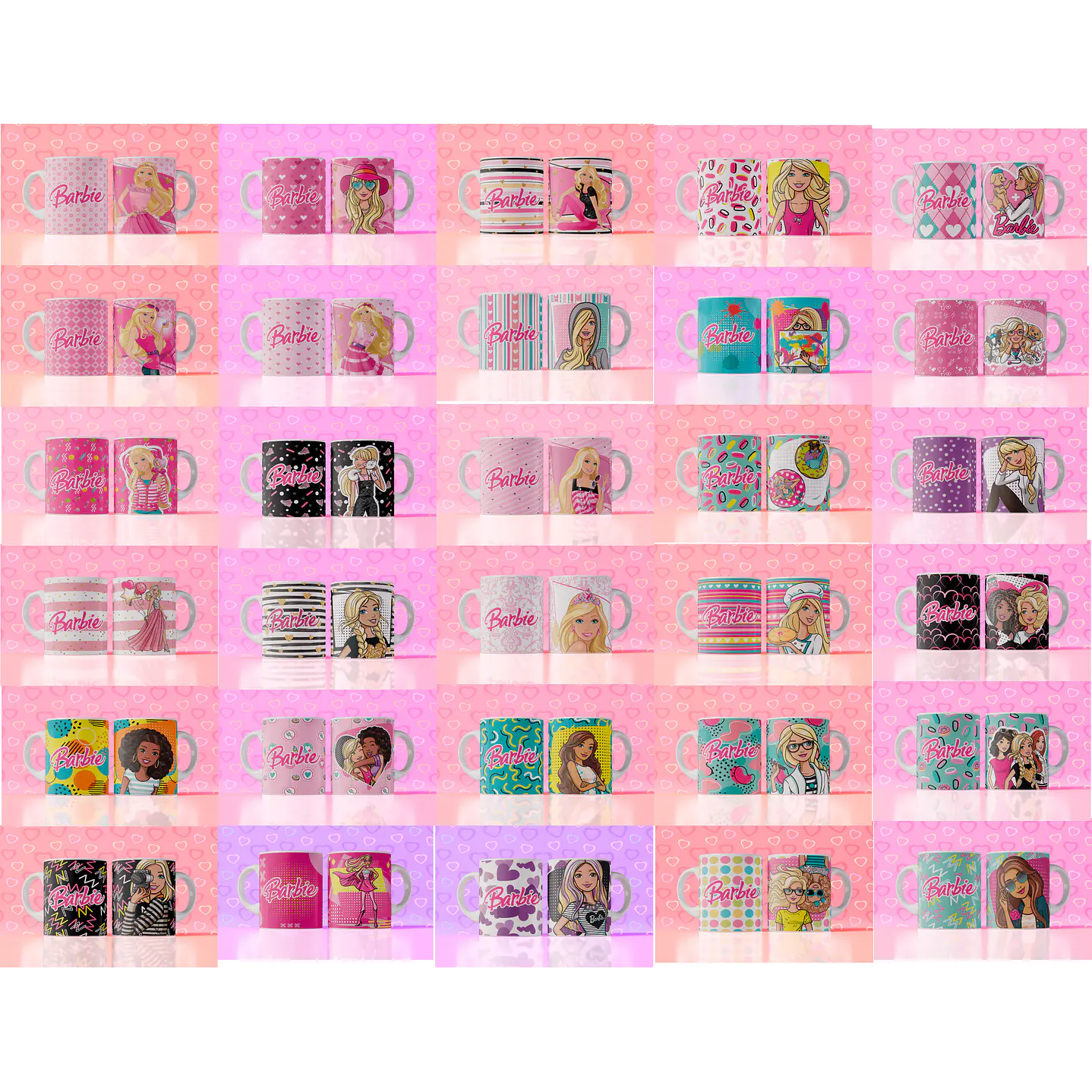 Pack Digital 30 Artes Canecas Barbie 2