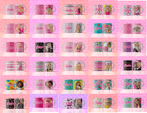 Pack Digital 30 Artes Canecas Barbie