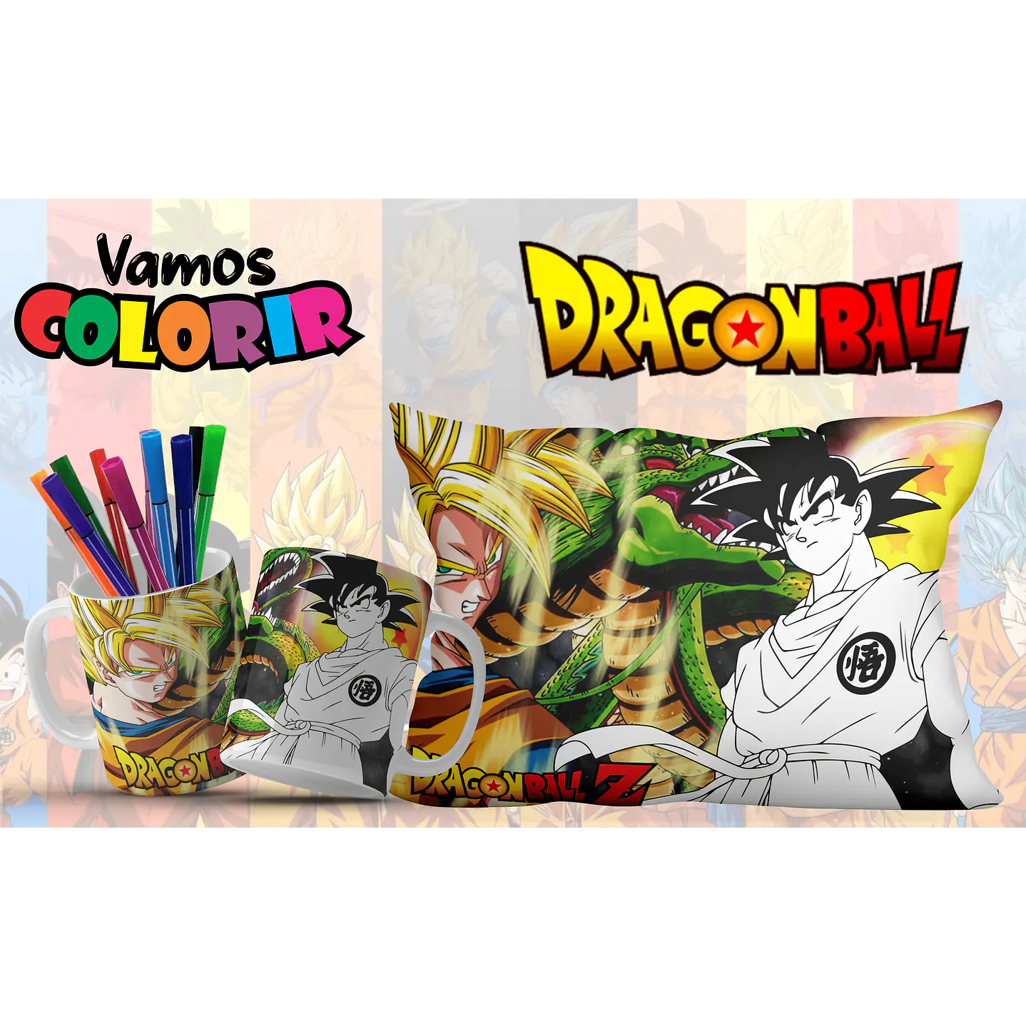 Pack Artes Digitais Canecas e Almofadas Desenhos Animados Dia das Crianças 3