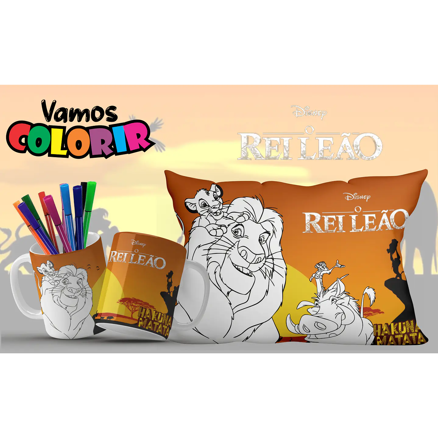 Pack Artes Digitais Canecas e Almofadas Desenhos Animados Dia das Crianças 5