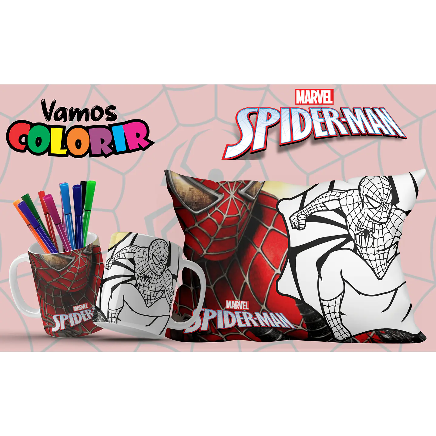 Pack Artes Digitais Canecas e Almofadas Desenhos Animados Dia das Crianças 8