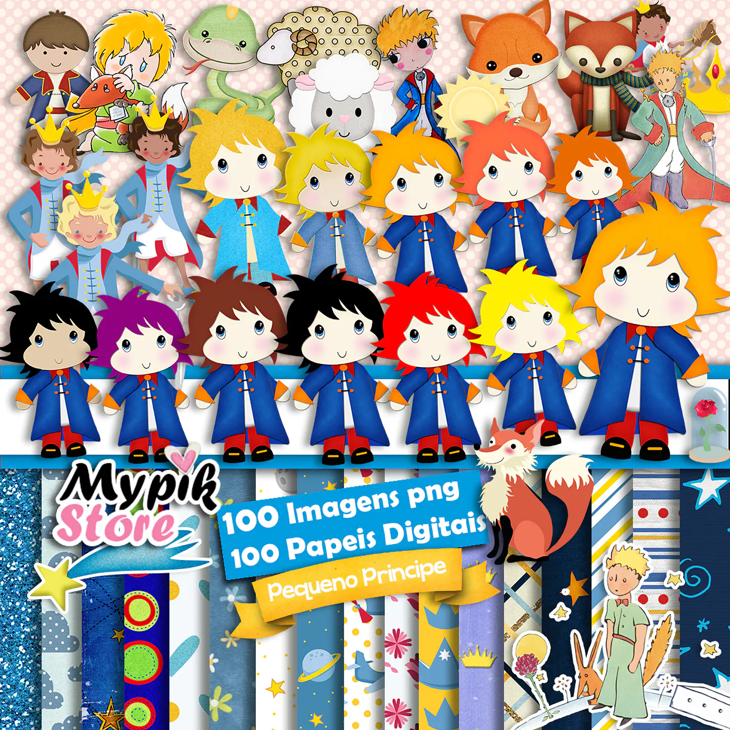 Super Kit Digital Imágenes Pequeño Príncipe Scrapbook 2