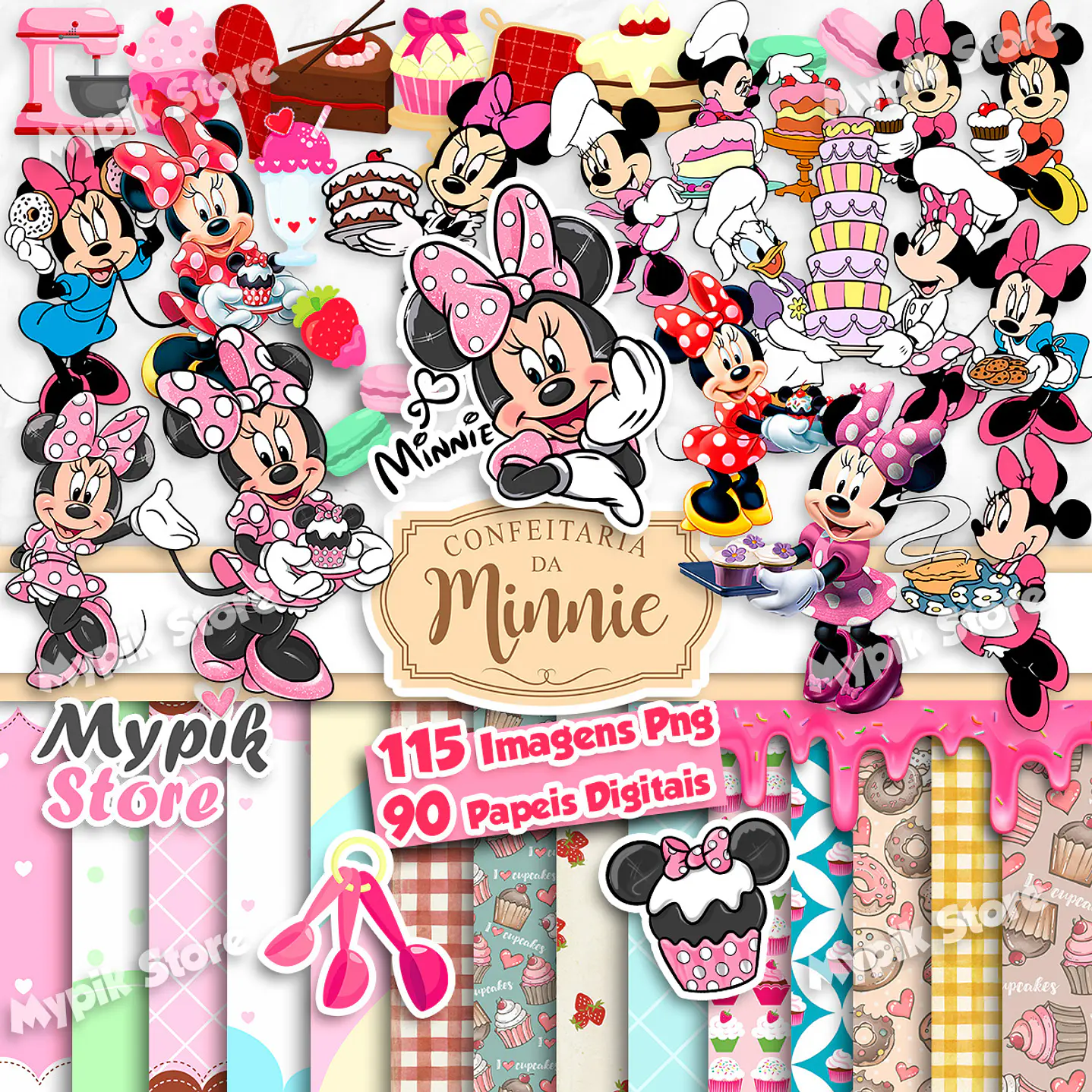 Kit Digital Minnie Confeiteira 1
